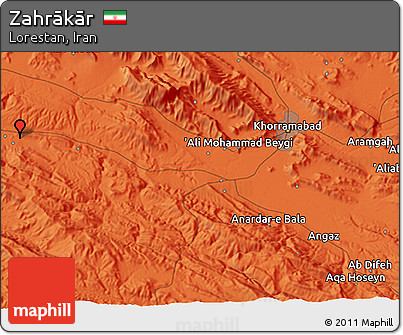 Political 3D Map of Zahrākār