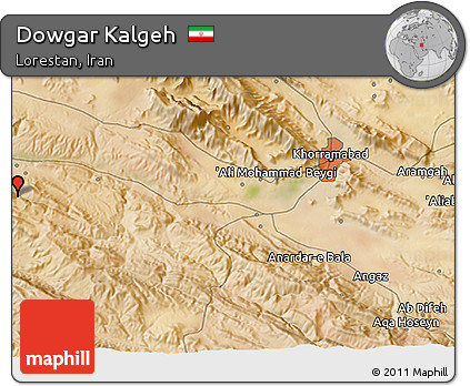 Satellite 3D Map of Dowgar Kalgeh