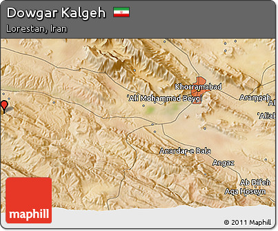Satellite 3D Map of Dowgar Kalgeh