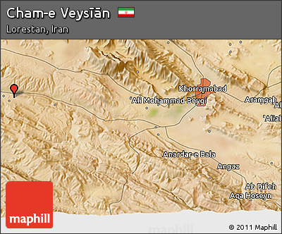 Satellite 3D Map of Cham-e Veysīān