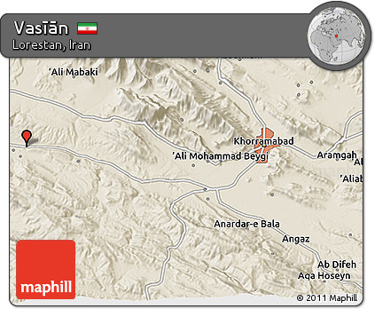 Shaded Relief 3D Map of Vasīān