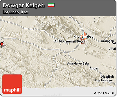 Shaded Relief 3D Map of Dowgar Kalgeh