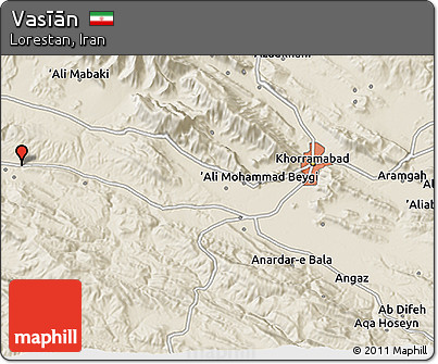 Shaded Relief 3D Map of Vasīān