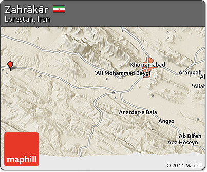 Shaded Relief 3D Map of Zahrākār