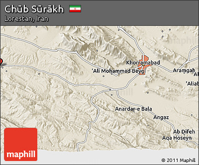 Shaded Relief 3D Map of Chūb Sūrākh