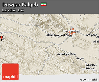 Shaded Relief 3D Map of Dowgar Kalgeh