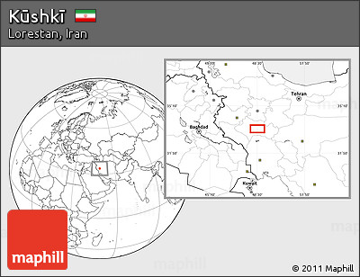Blank Location Map of Kūshkī
