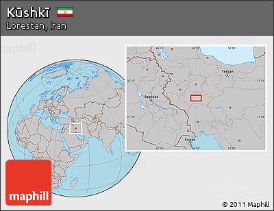 Gray Location Map of Kūshkī