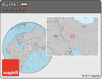 Gray Location Map of Kūshkī
