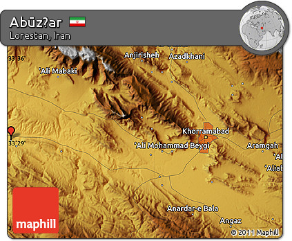 Physical Map of Abūz̄ar