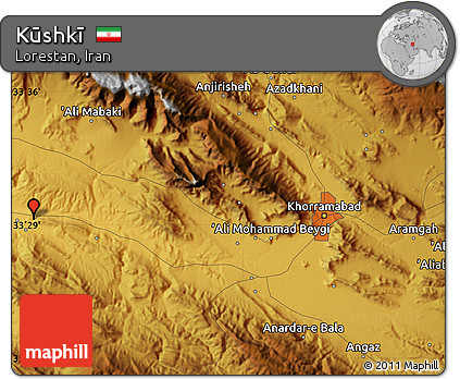 Physical Map of Kūshkī