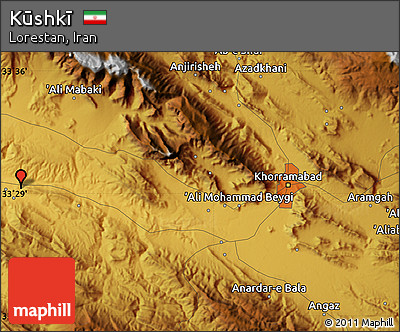 Physical Map of Kūshkī
