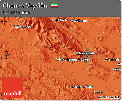 Political Map of Cham-e Veysīān