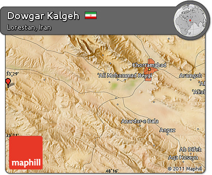 Satellite Map of Dowgar Kalgeh