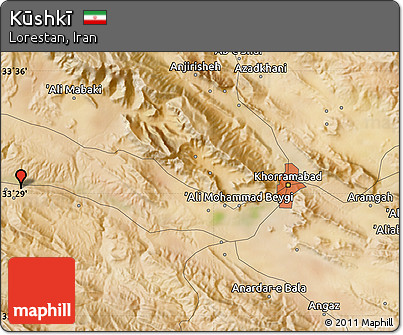 Satellite Map of Kūshkī