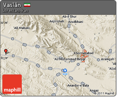 Shaded Relief Map of Vasīān