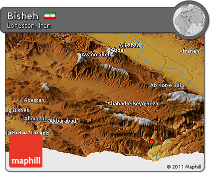 Physical Panoramic Map of Bīsheh