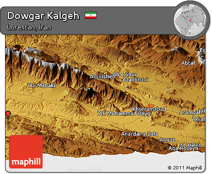 Physical Panoramic Map of Dowgar Kalgeh