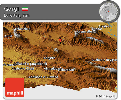 Physical Panoramic Map of Gorgī