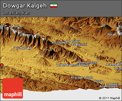 Physical Panoramic Map of Dowgar Kalgeh