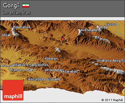 Physical Panoramic Map of Gorgī