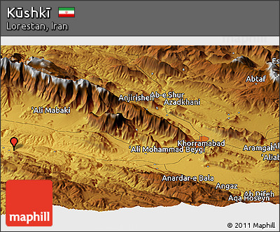 Physical Panoramic Map of Kūshkī