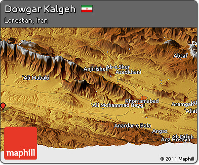 Physical Panoramic Map of Dowgar Kalgeh