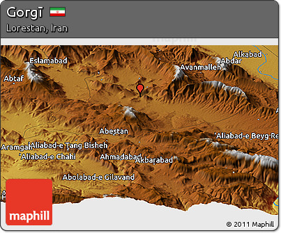 Physical Panoramic Map of Gorgī