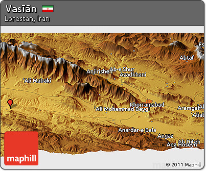 Physical Panoramic Map of Vasīān