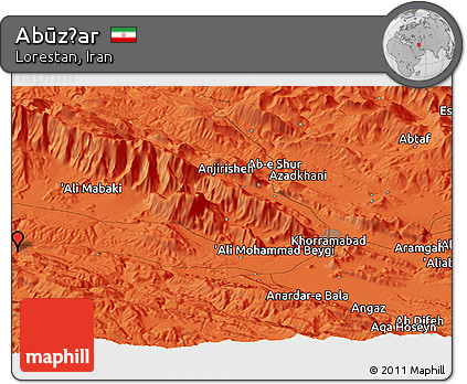 Political Panoramic Map of Abūz̄ar