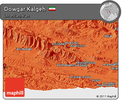 Political Panoramic Map of Dowgar Kalgeh