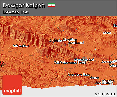 Political Panoramic Map of Dowgar Kalgeh