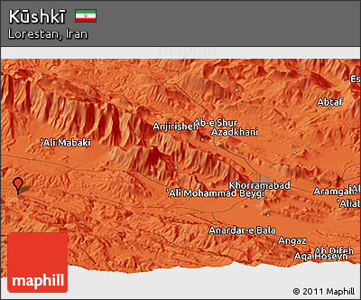 Political Panoramic Map of Kūshkī