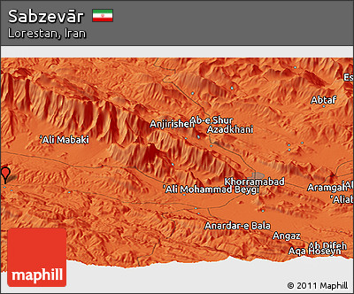 Political Panoramic Map of Sabzevār
