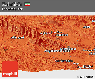 Political Panoramic Map of Zahrākār