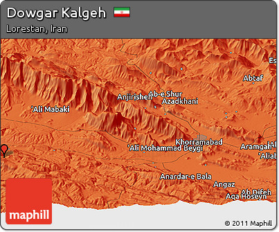 Political Panoramic Map of Dowgar Kalgeh