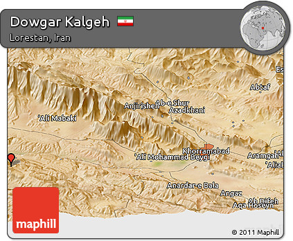 Satellite Panoramic Map of Dowgar Kalgeh