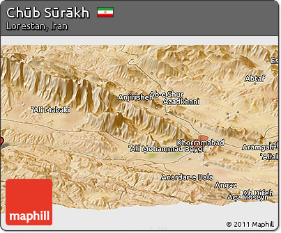 Satellite Panoramic Map of Chūb Sūrākh