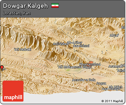 Satellite Panoramic Map of Dowgar Kalgeh
