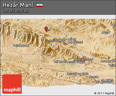 Satellite Panoramic Map of Hezār Manī
