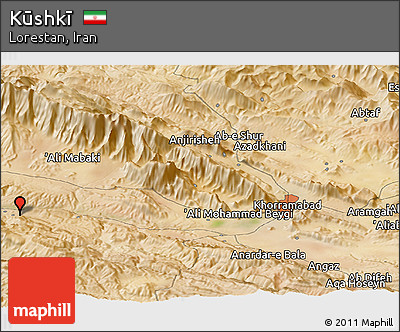 Satellite Panoramic Map of Kūshkī