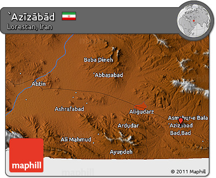 Physical 3D Map of `Azīzābād
