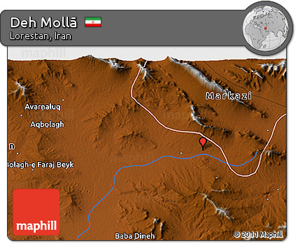 Physical 3D Map of Deh Mollā