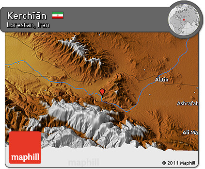 Physical 3D Map of Kerchīān