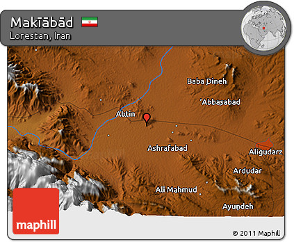 Physical 3D Map of Makīābād