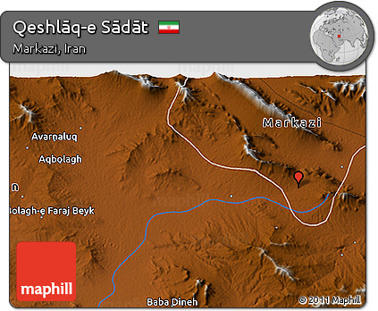 Physical 3D Map of Qeshlāq-e Sādāt