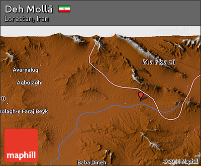 Physical 3D Map of Deh Mollā