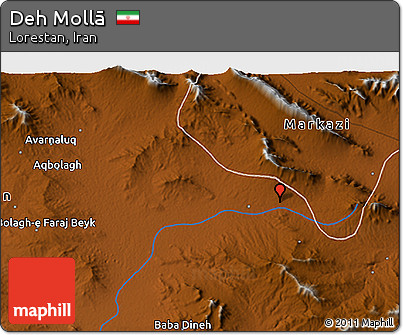 Physical 3D Map of Deh Mollā
