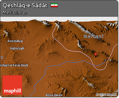 Physical 3D Map of Qeshlāq-e Sādāt
