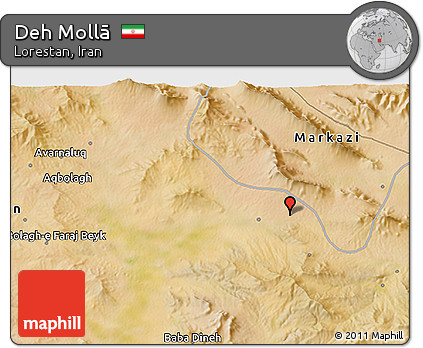 Satellite 3D Map of Deh Mollā
